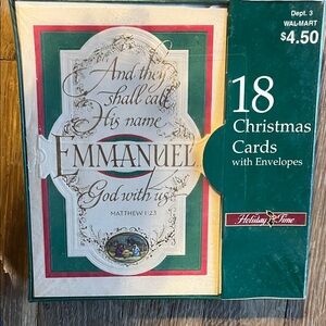 Holiday Time Green and Red Christmas Card Set